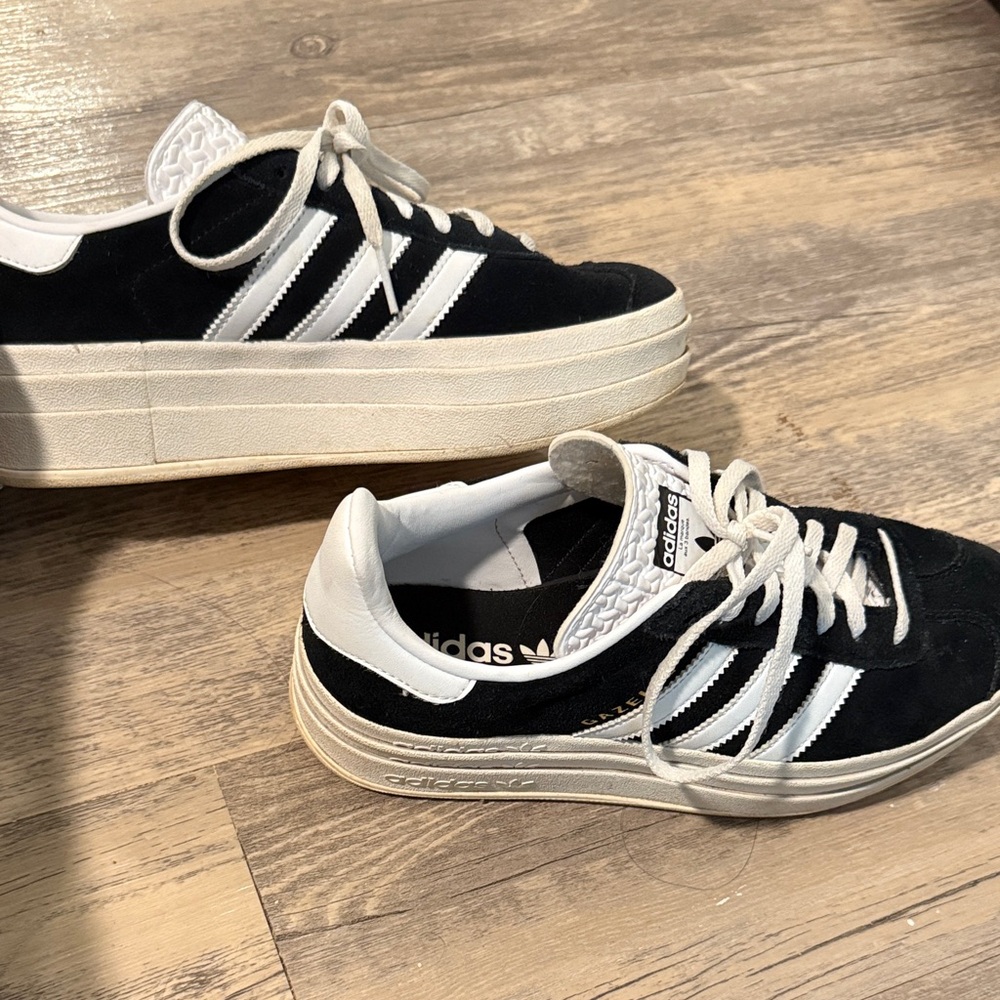 Adidas Women's Black and White Platform Sneakers